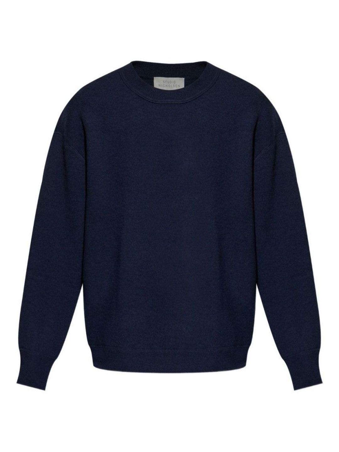 studio nicholson Navy Blue Crew-Neck Sweater-picture-50