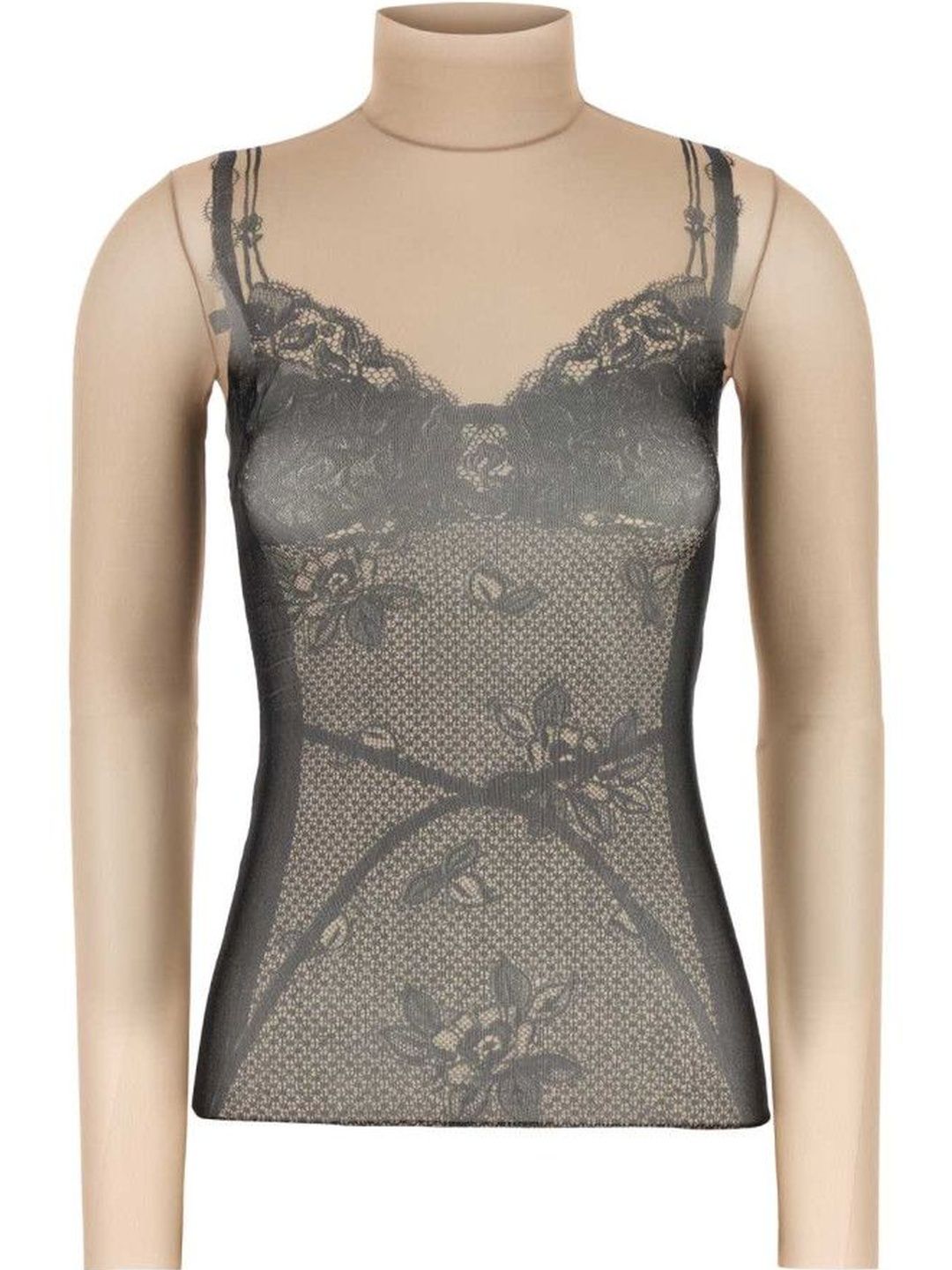 Balenciaga Women Grey Printed Stretch Tulle Tops-picture-11