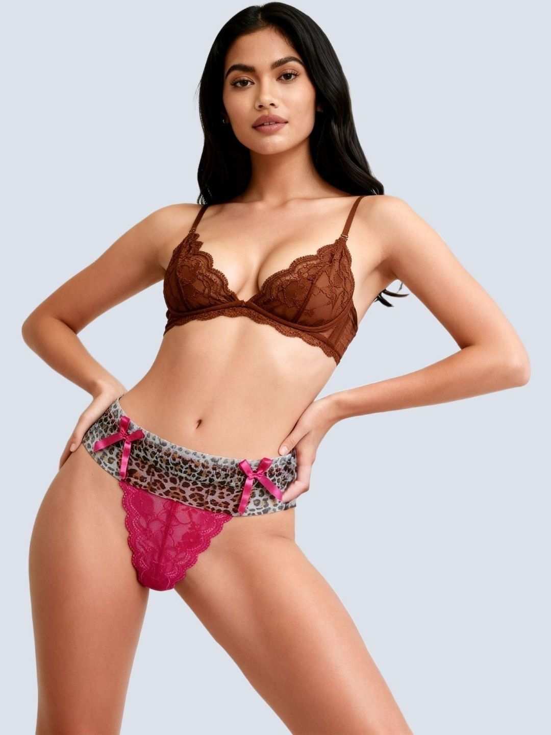 Laceandme Women Printed Lace Bikini-picture-45