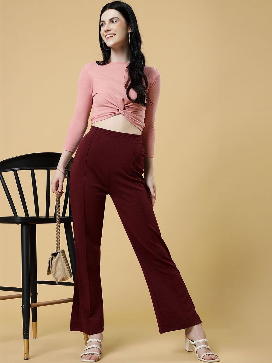 TWINS LADY Women Slim Fit High-Rise Trousers-picture-21