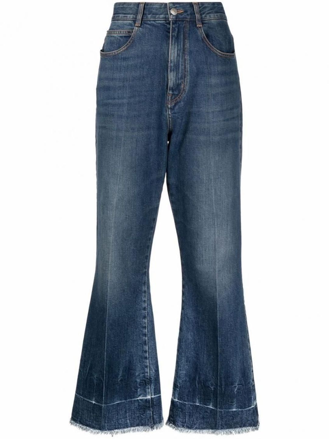 stella mccartney Blue Flared Crop Denim Jeans-picture-43