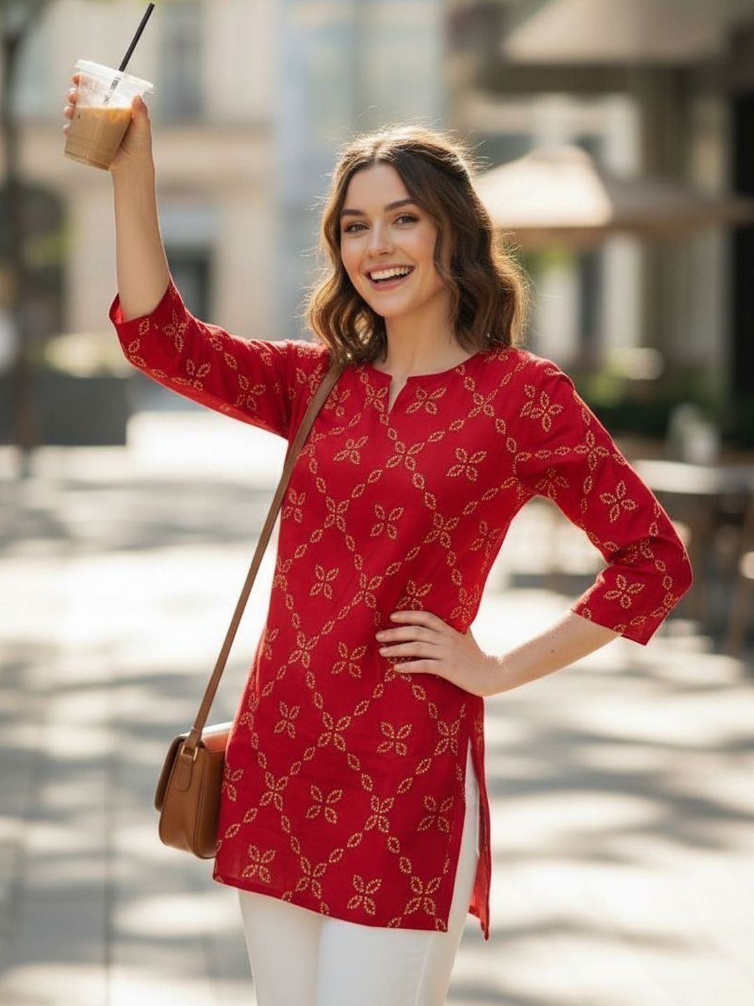 Zyla Women Floral Printed Pure Cotton Straight Kurti-picture-40
