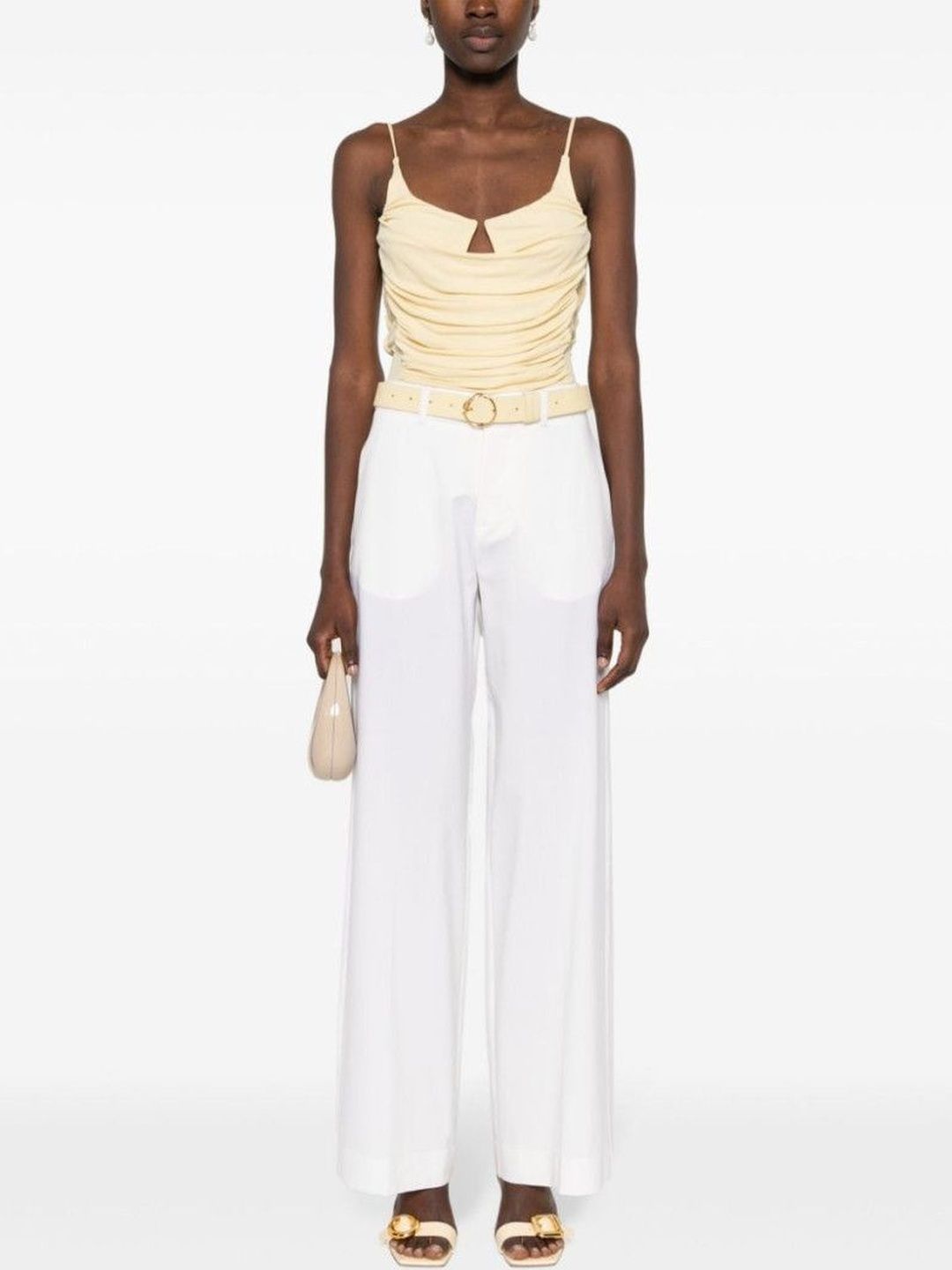 parosh White Lillie pressed-crease wide-leg pants-picture-41