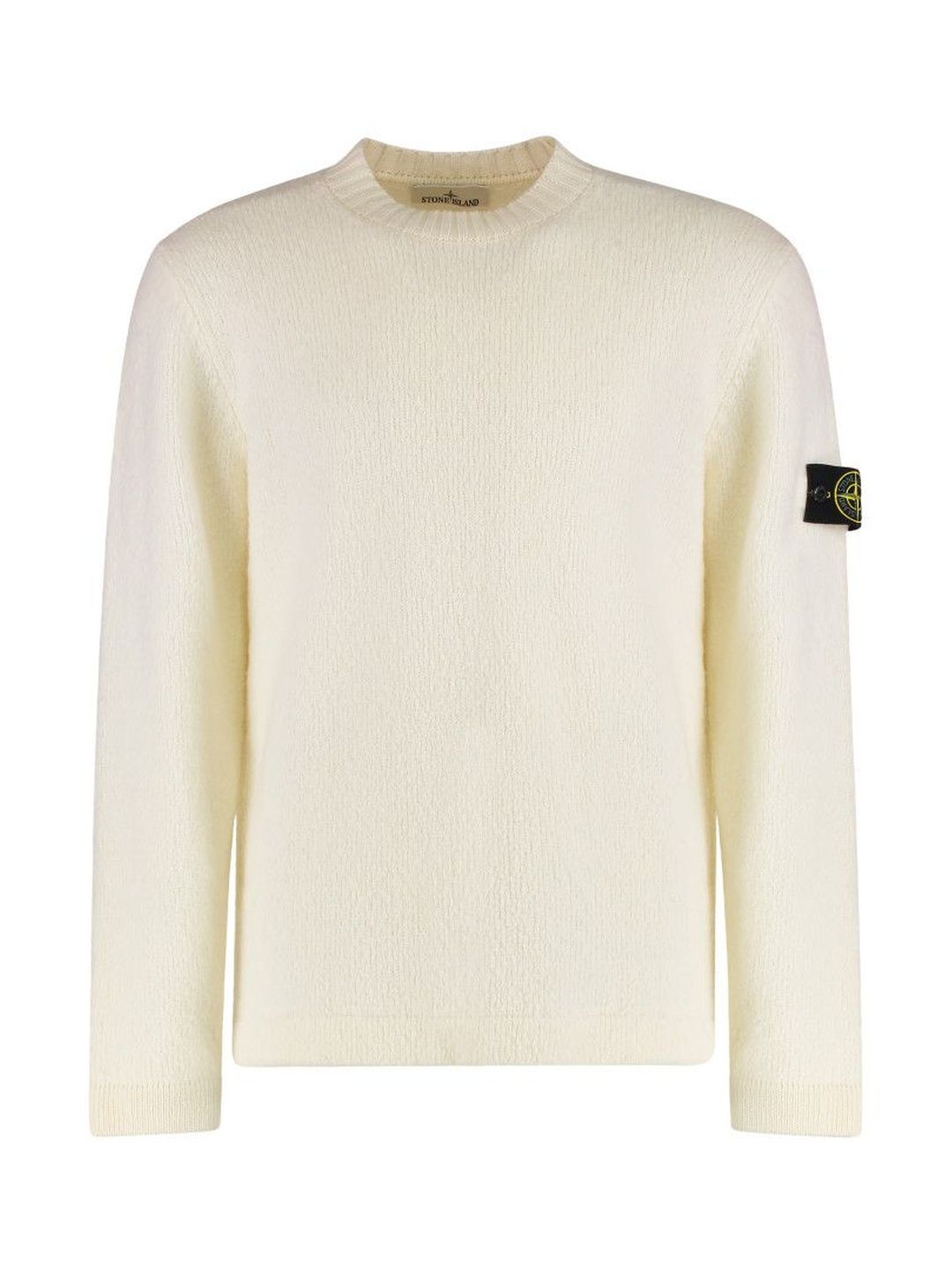 stone island White Sweater with brushed texture-picture-48