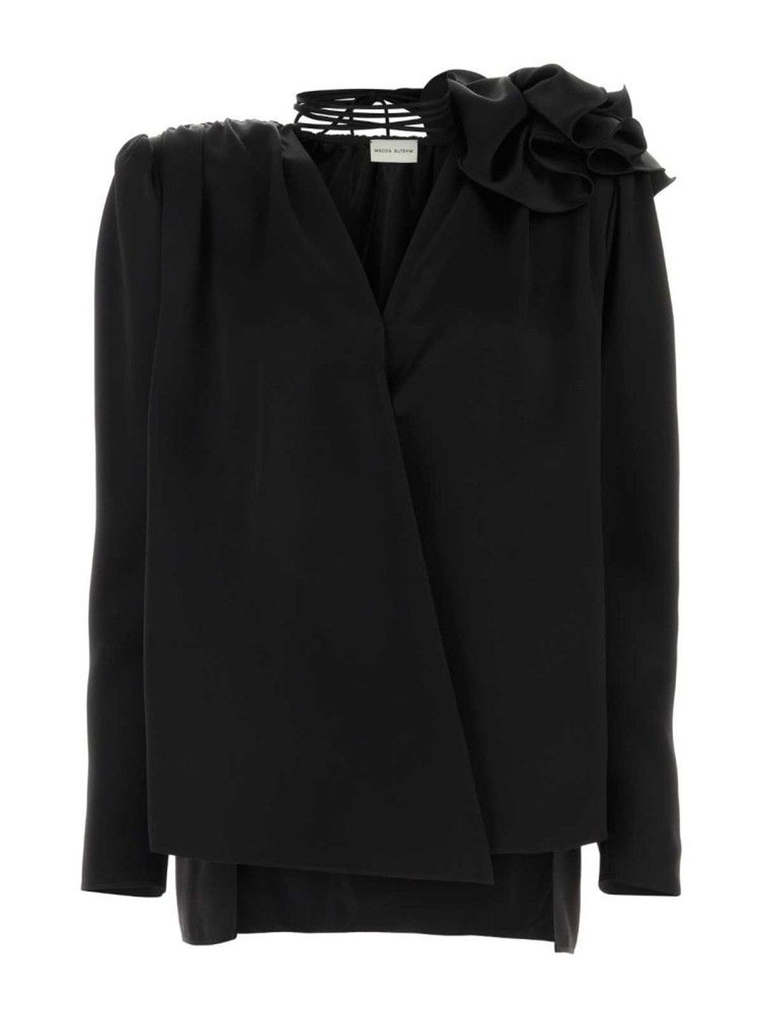 Magda Butrym Black V Neck Blouse Top-picture-31