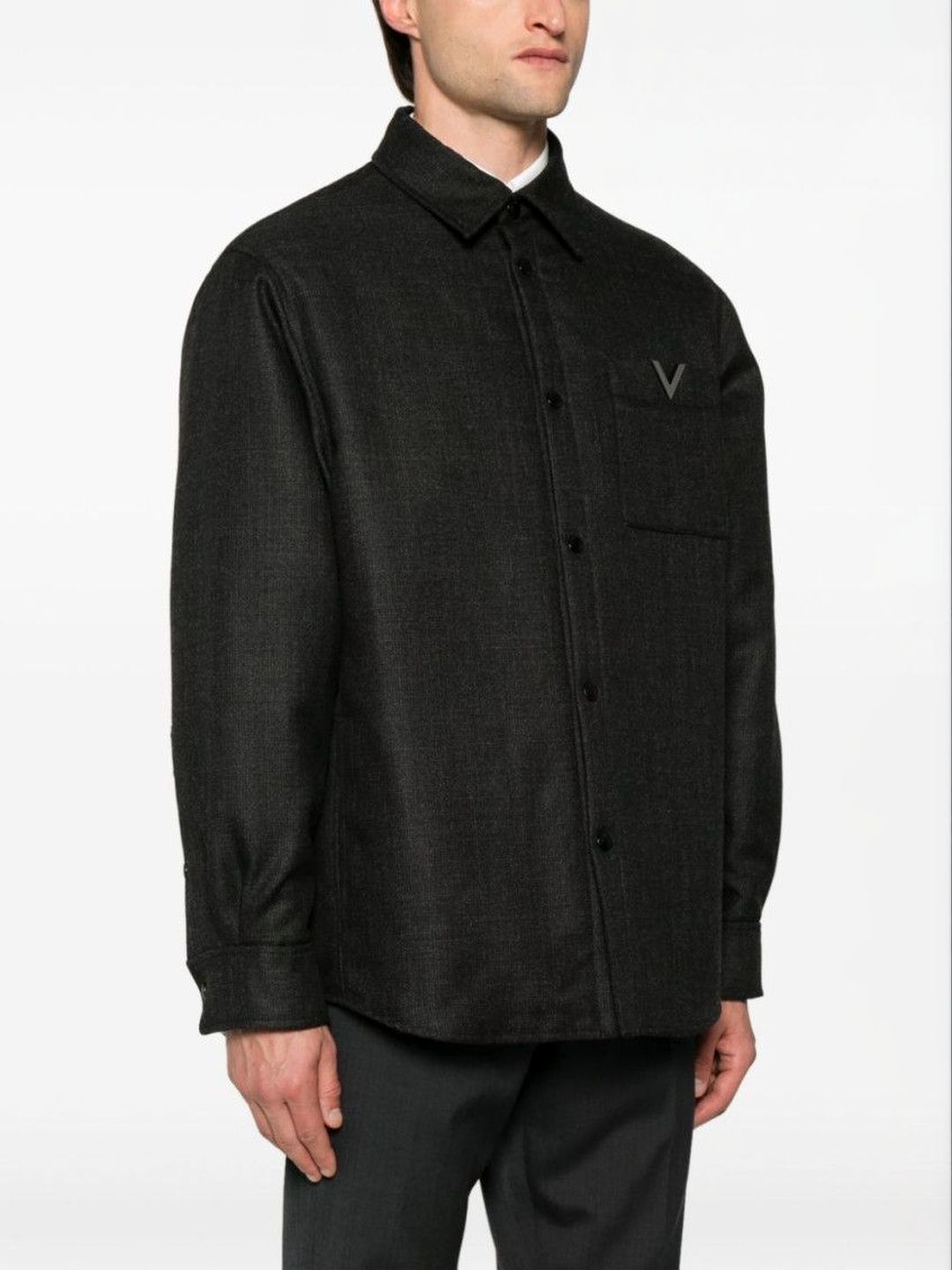 valentino Black Vlogo Padded Shirt Jacket-picture-11