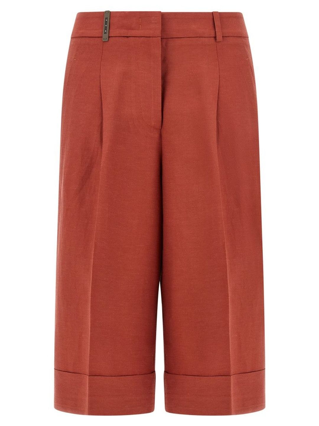 Peserico Women Red Linen Viscose Bermuda Shorts-picture-31