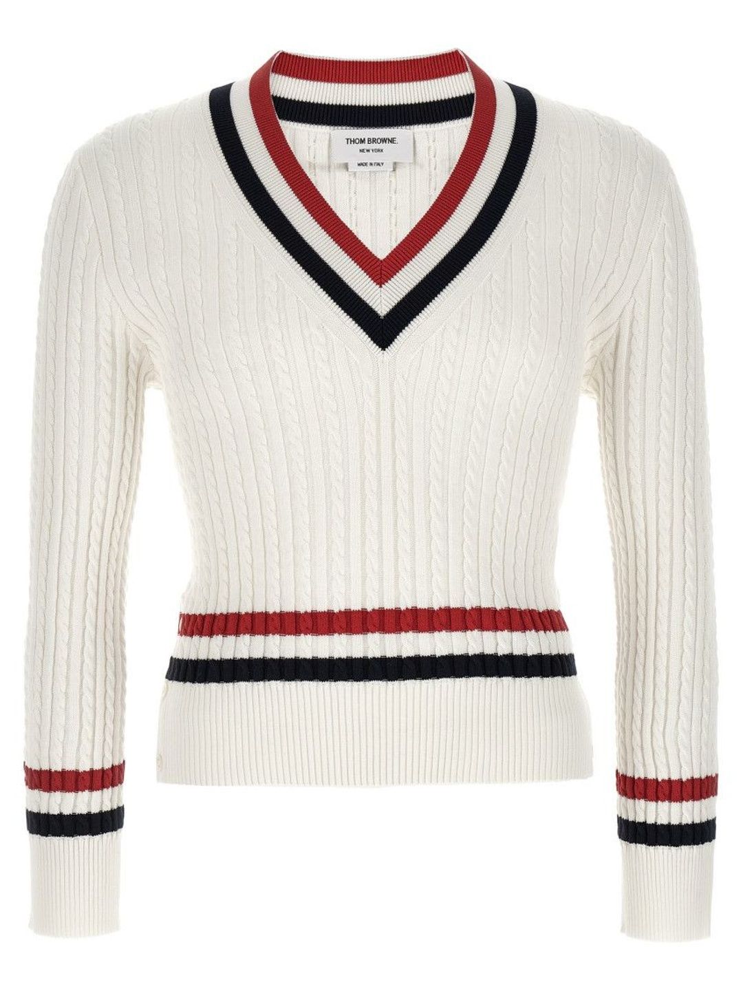 thom browne White RWB Intarsia Sweater-picture-24