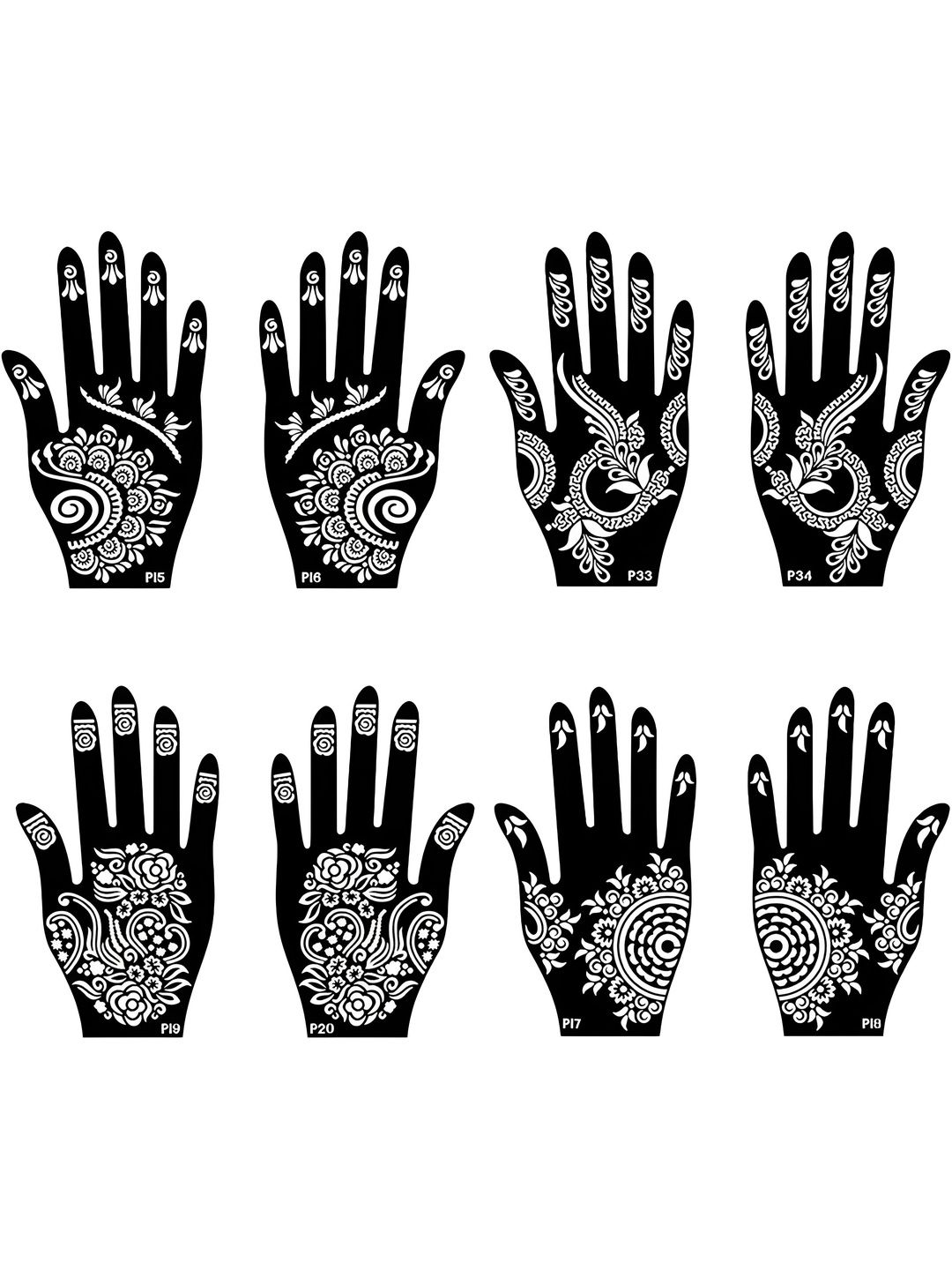 CERAVIA Set Of 4 Reusable Mehendi Stencil-image-46