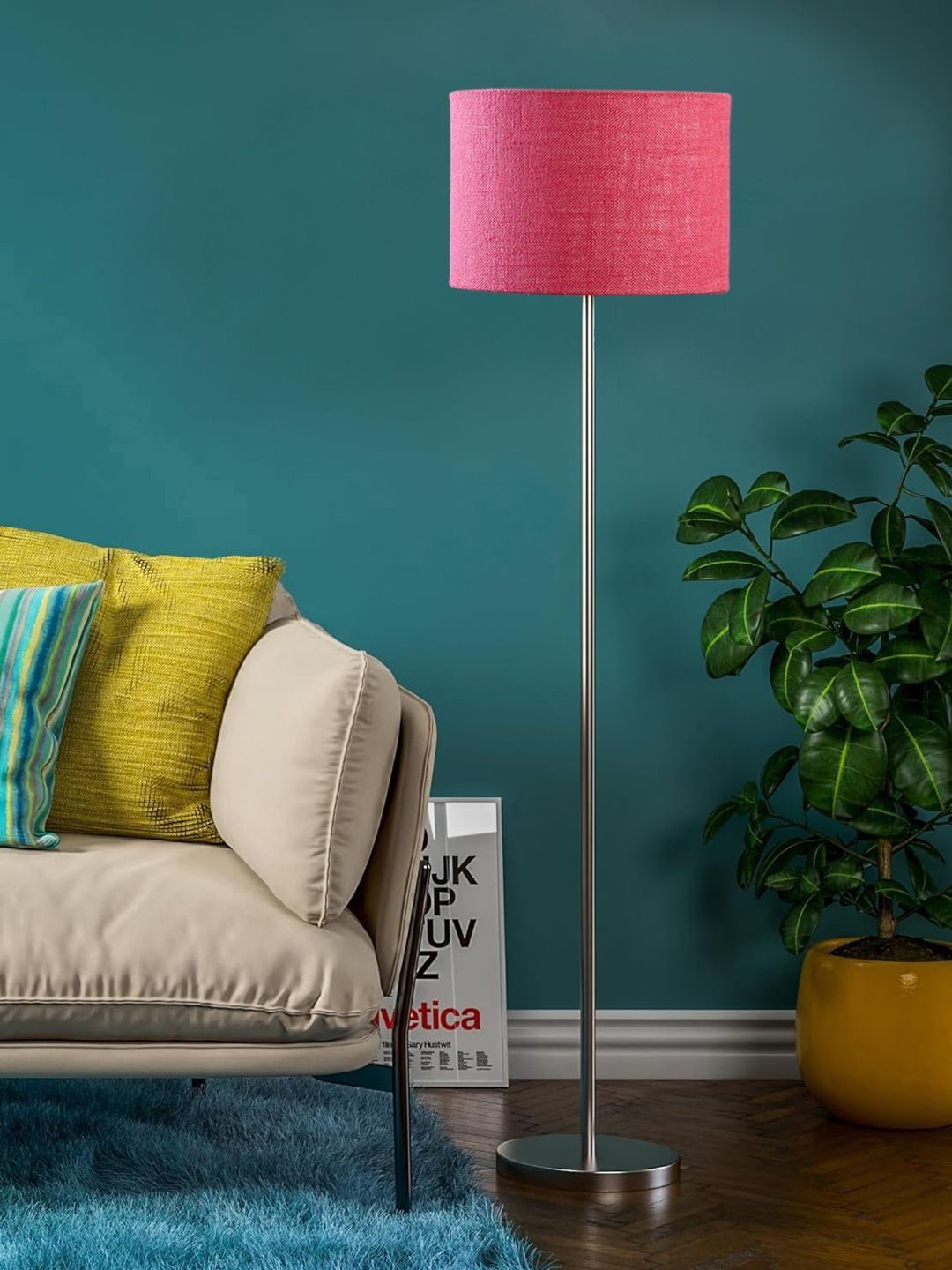 Myntra Elegant Homes Pink Steel Floor Lamp-image-14