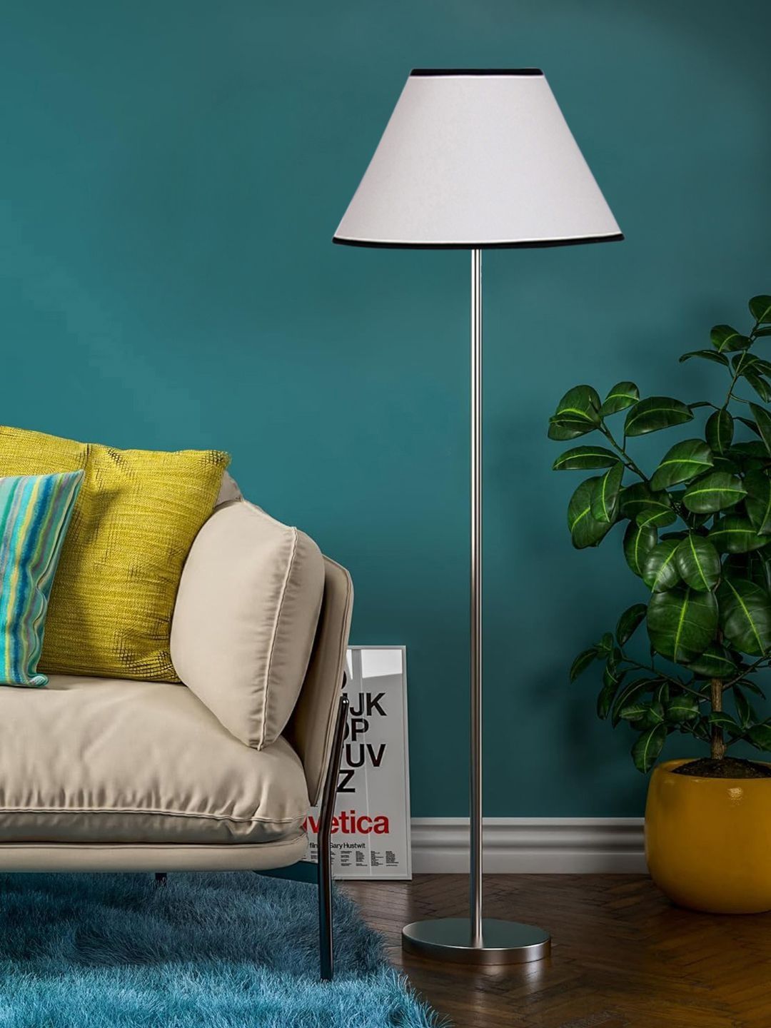 Myntra Elegant Homes Grey Steel Floor Lamp-image-26