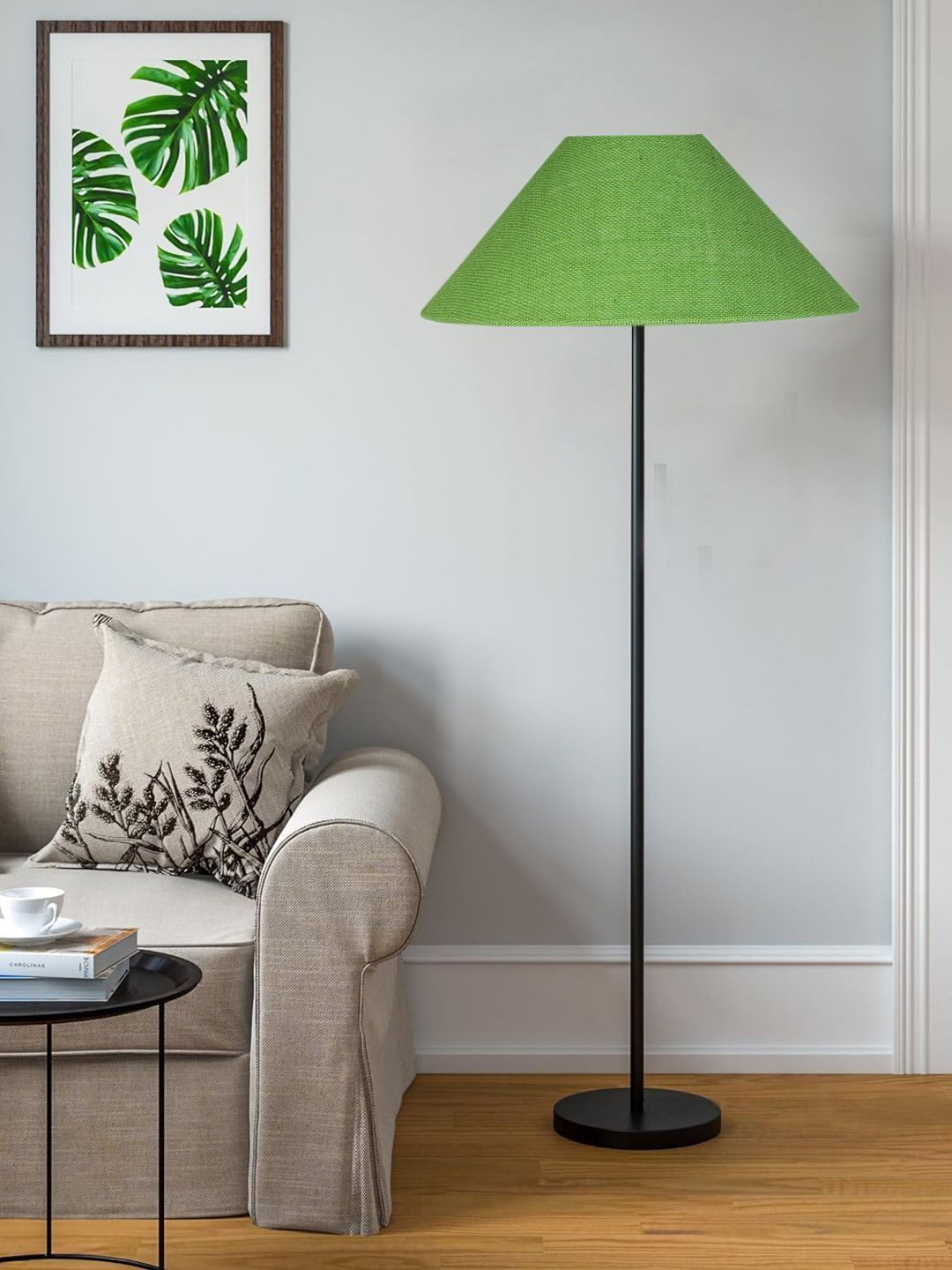 Myntra Elegant Homes Green & Black Wooden Tripod Floor Lamp-picture-12