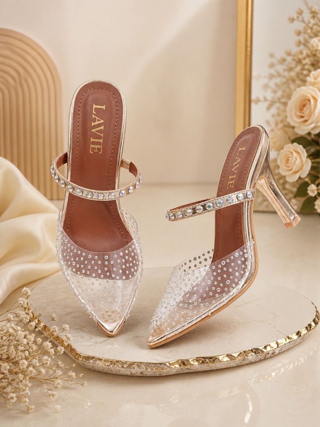 Lavie Embellished Party Slim Heeled Mules-picture-26