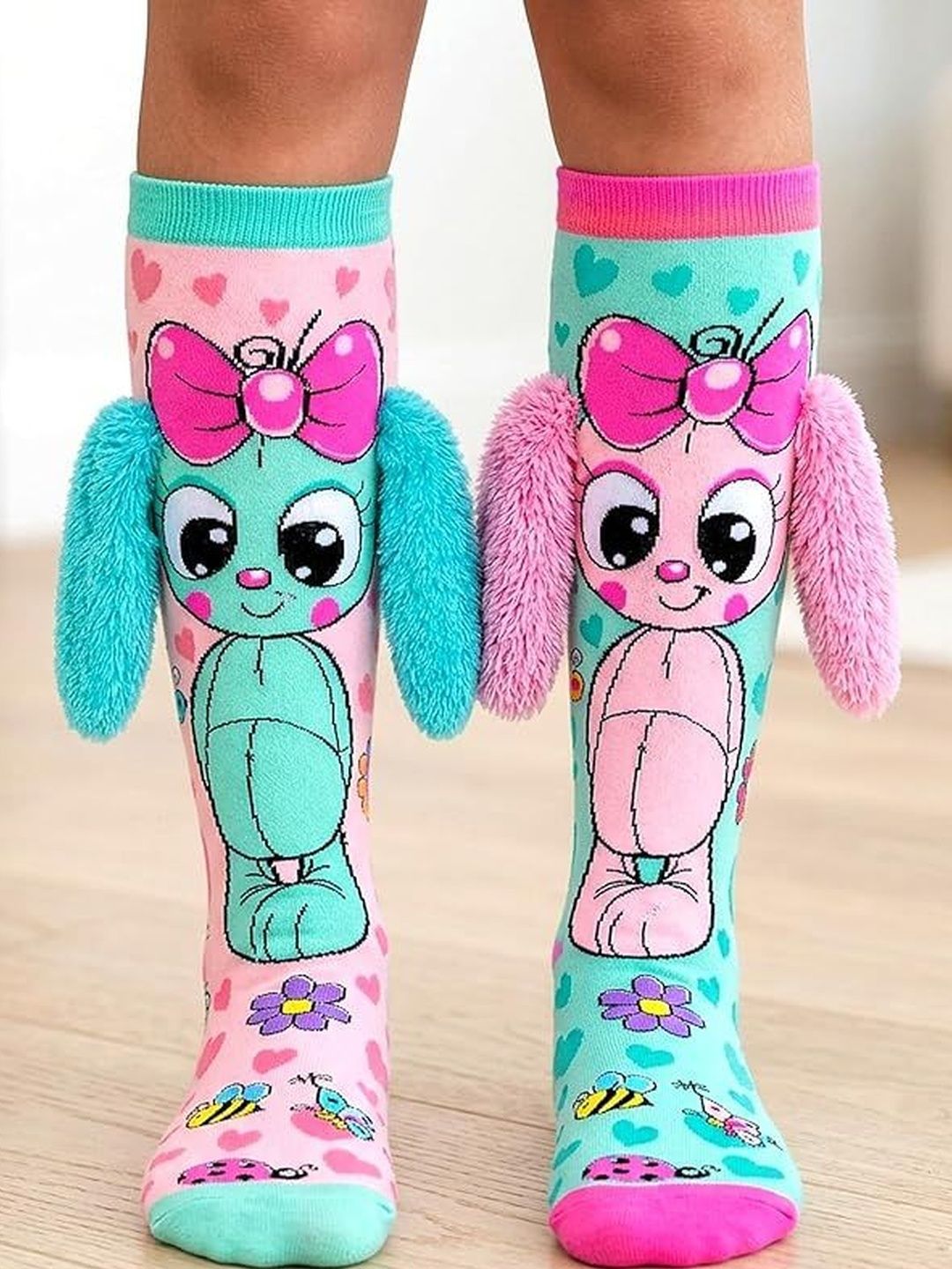 Eleg & Stilance Unisex Kids Cotton Assorted Patterned Knee Length Socks-picture-33
