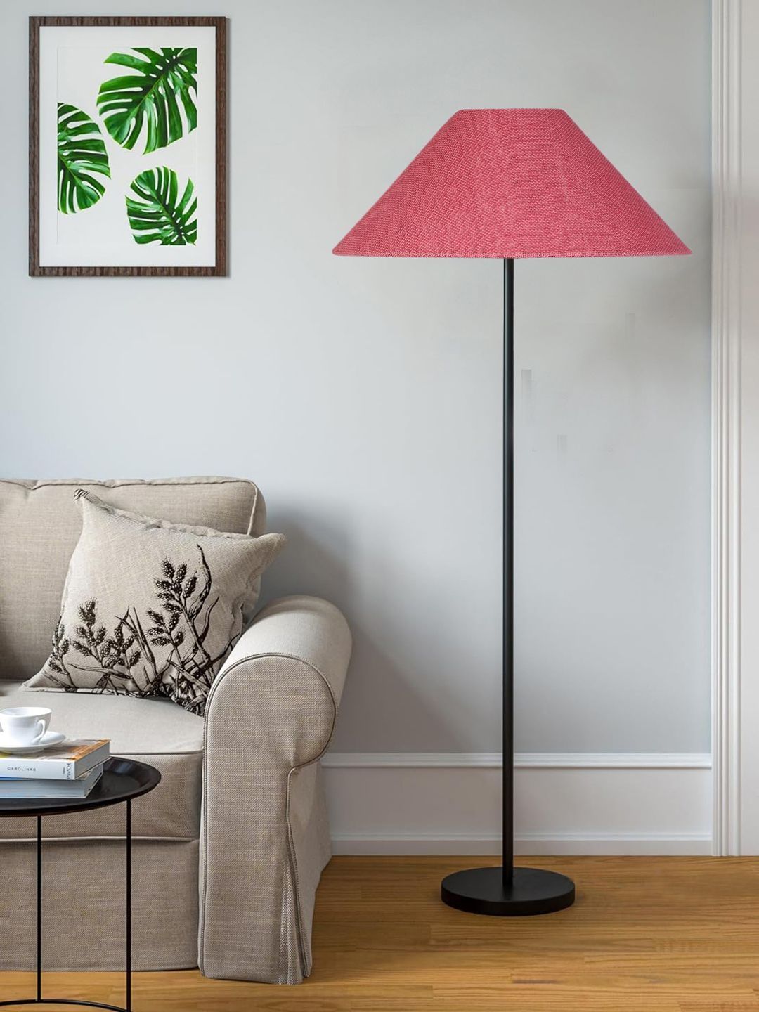 Myntra Elegant Homes Pink & Black Wooden Tripod Floor Lamp-picture-25