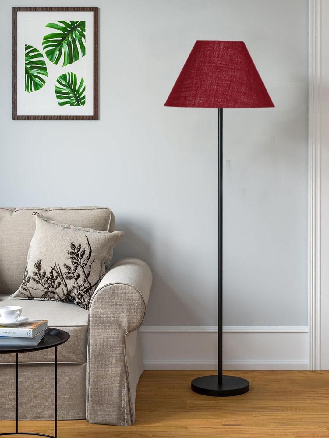 Myntra Elegant Homes Marron & Black Wooden Tripod Floor Lamp-picture-18