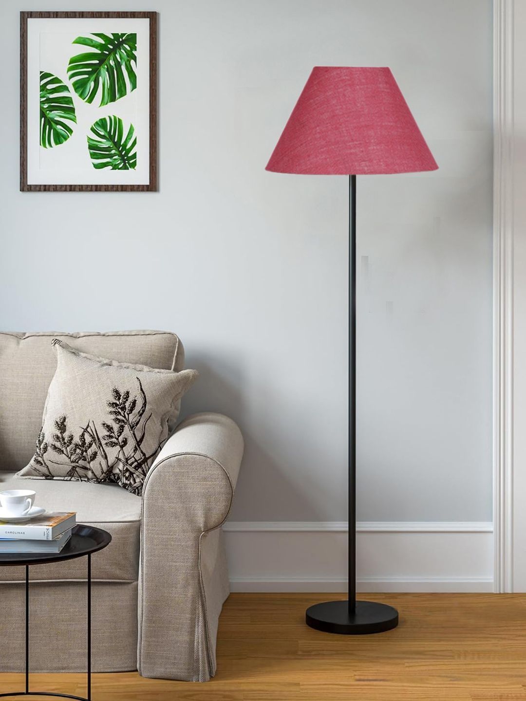 Myntra Elegant Homes Pink & Black Wooden Tripod Floor Lamp-picture-26