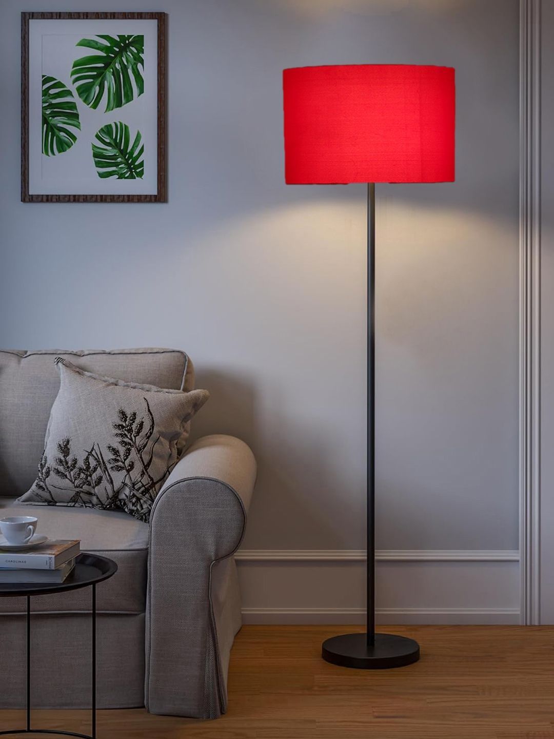Myntra Elegant Homes Red & Black Wooden Tripod Floor Lamp-image-33
