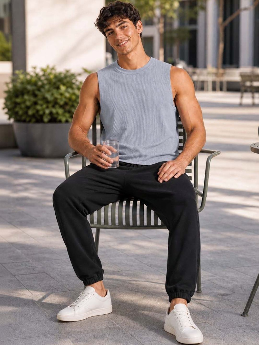 Friskers Men Striped Sleeveless Cotton Gym Innerwear Vest-picture-40