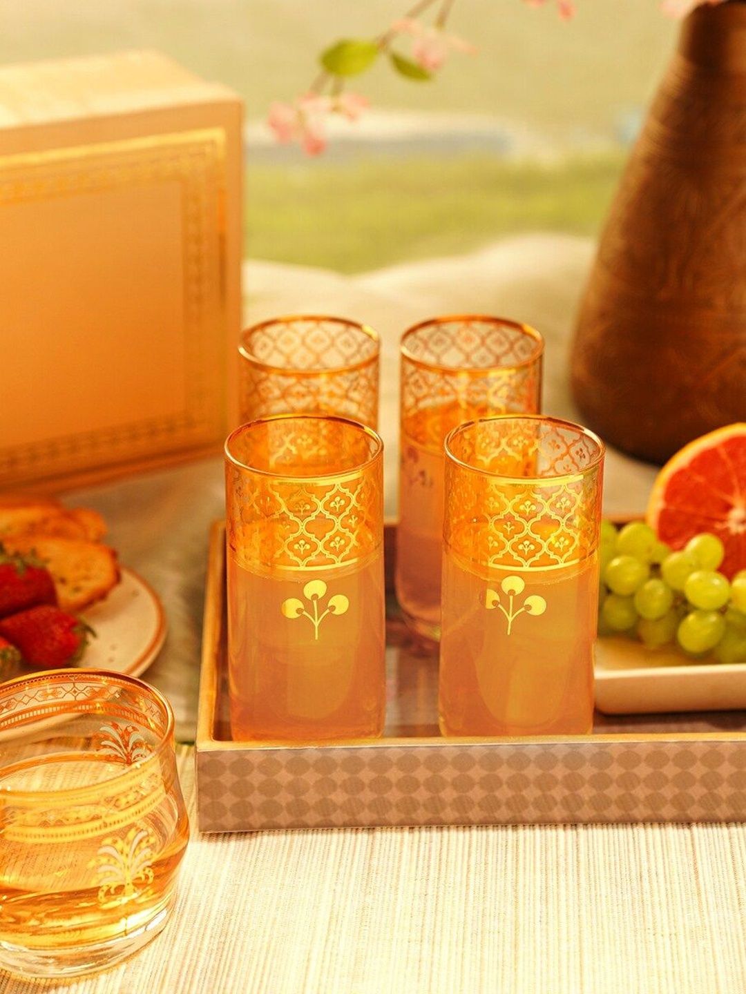 JAYPORE Gold-Toned Glass Water Glass-picture-9