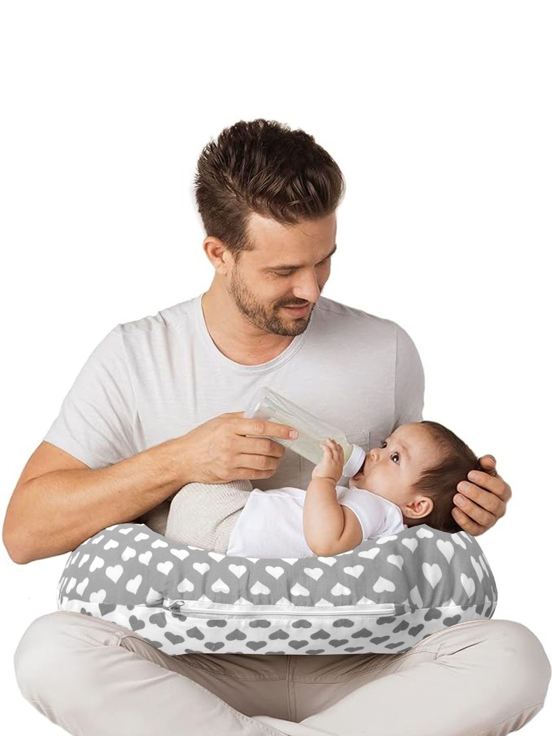 VParents Grey Cotton Filled Polycotton Breathable Maternity Pillow-image-29