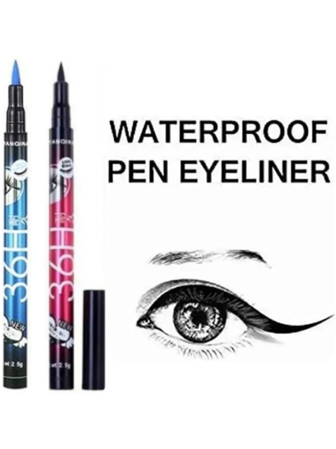 Skyunion Set Of 2 Smudge Proof & Long-Lasting Eyeliner - 4 ml Each - Black & Blue-picture-48