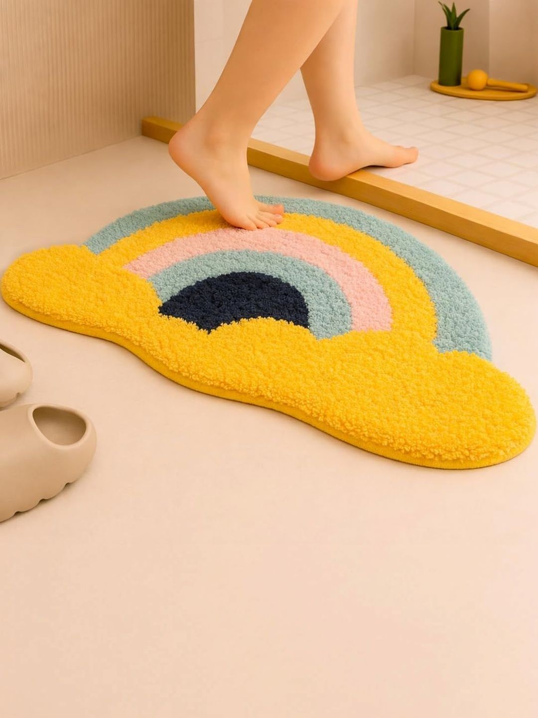 Homio Yellow Self-Designed Anti-Slip Microfibre Doormat-image-19