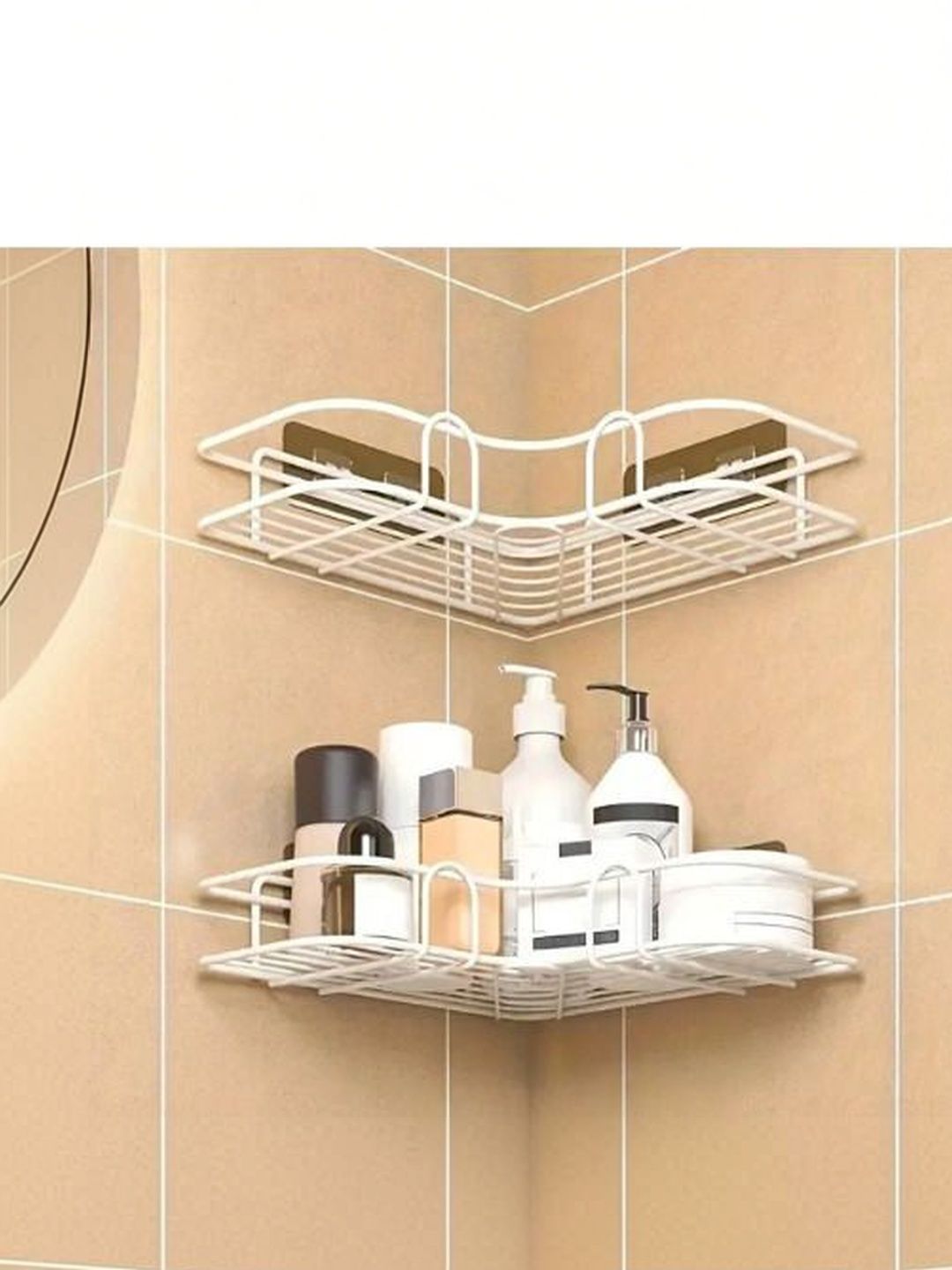 DXDT 2Pcs White L-Shape Corner Wall Shelf-picture-35