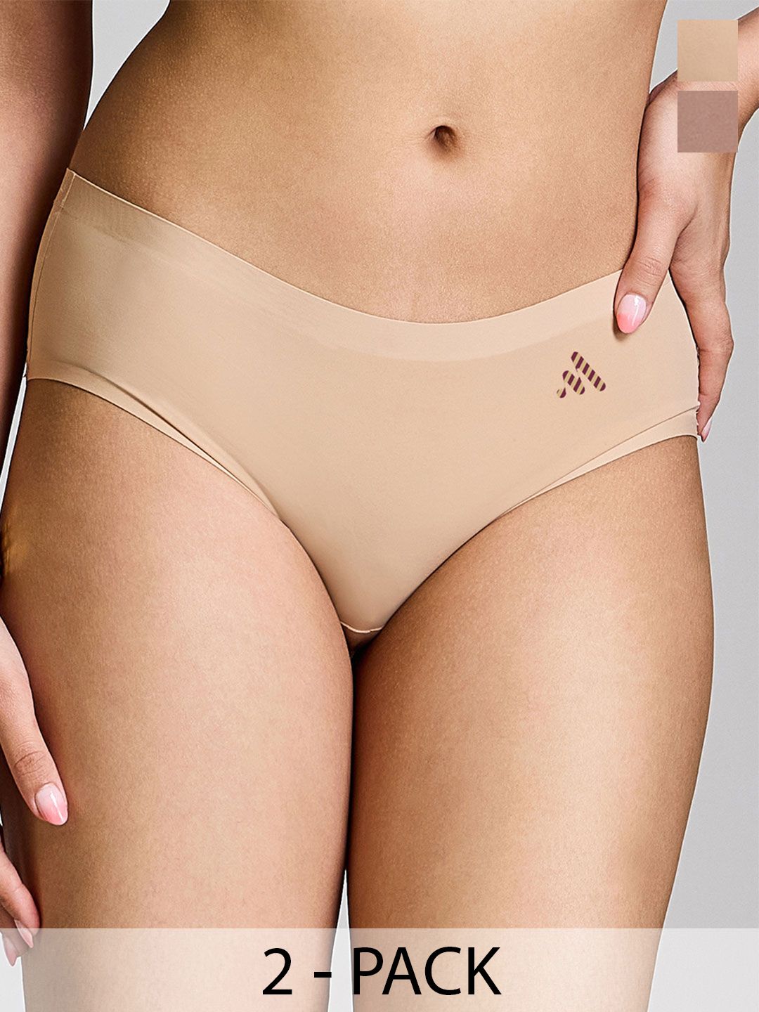 DressBerry Women Pack of 2 Seamless Assorted Basic Briefs-picture-35