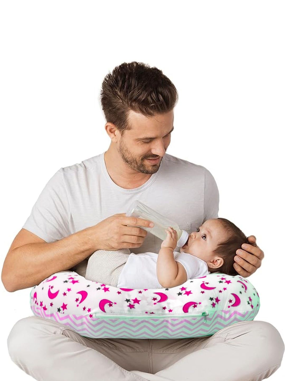 VParents Pink Cotton Filled Polycotton Breathable Baby Pillow-image-23