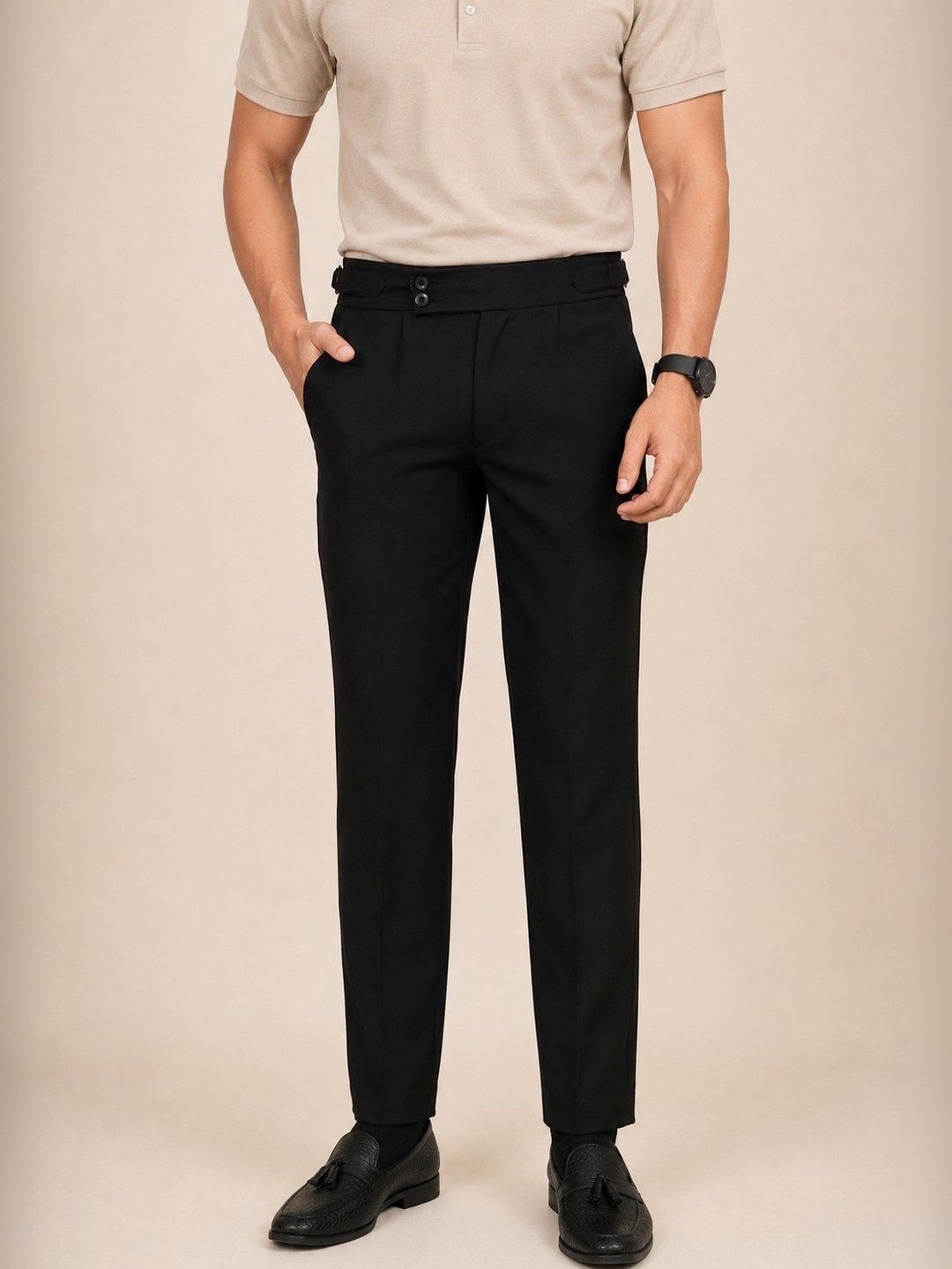 el cielo Men Tailored Wrinkle Free Pleated Gurkha Pant-picture-24