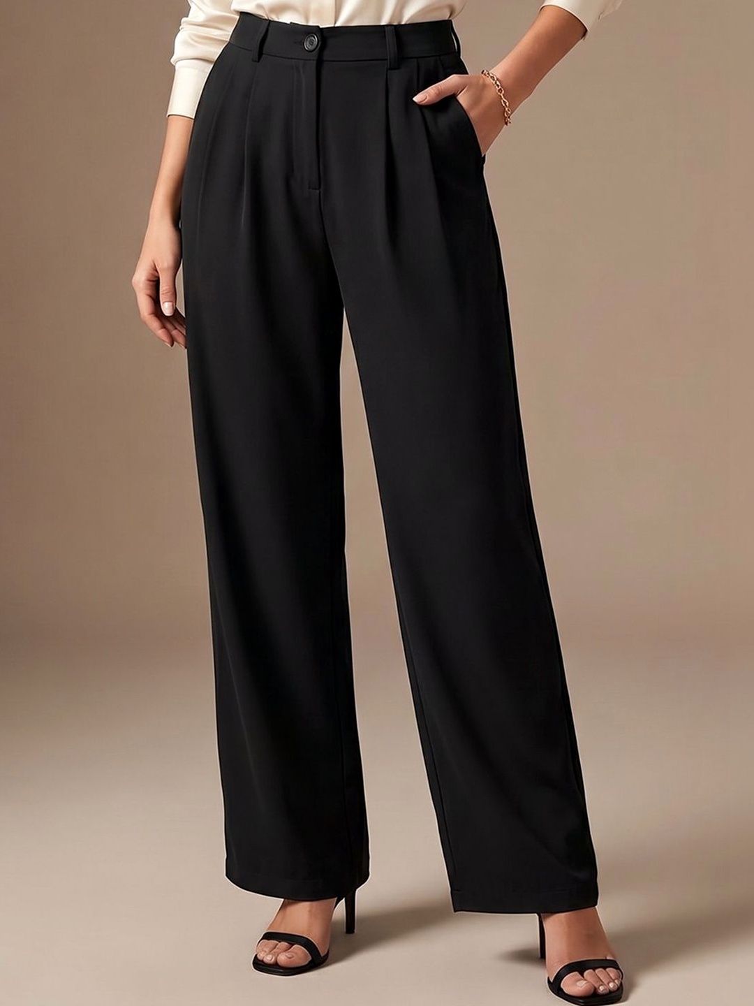 ADDYVERO Women High-Rise Wrinkle Free Pleated Trousers-picture-51