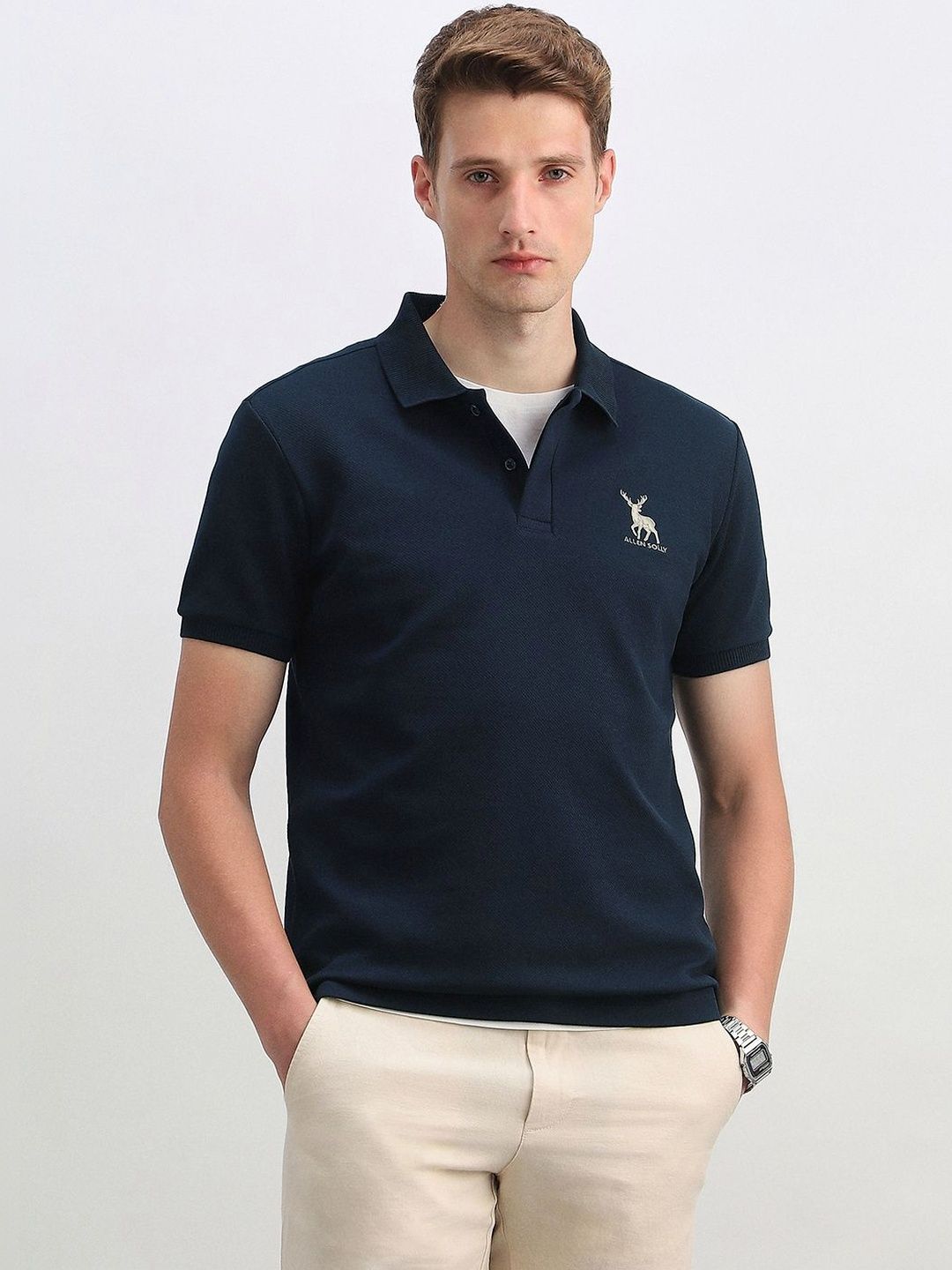 Allen Solly Men Brand Logo Polo Collar T-shirt-picture-27