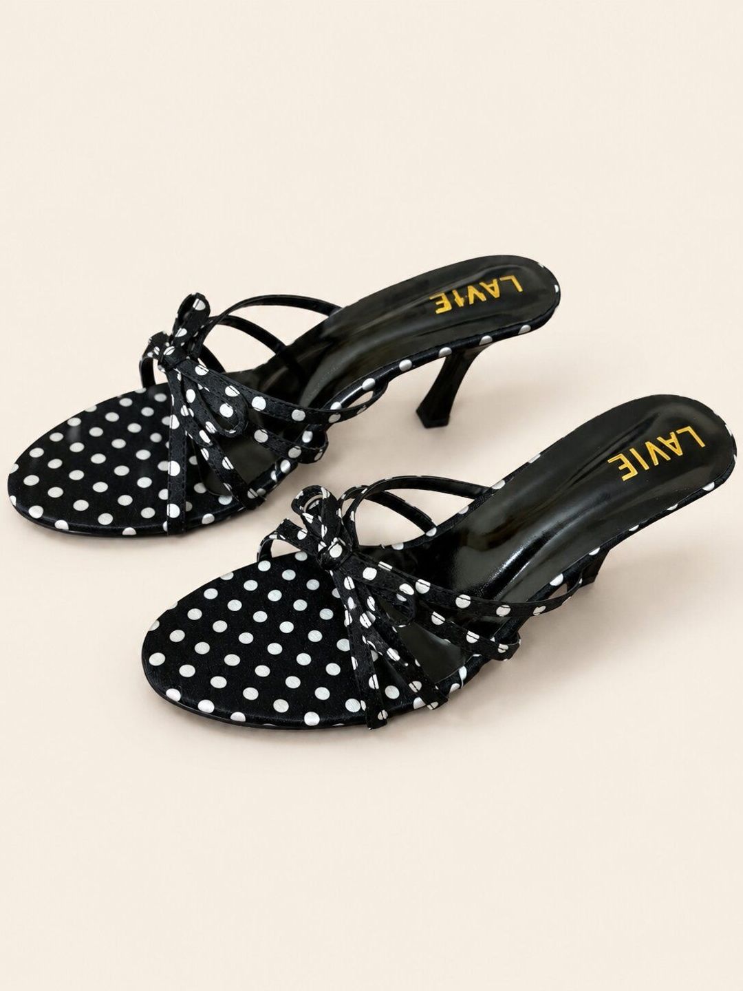 Lavie Printed Party Slim Heeled Mules with Bows-picture-22