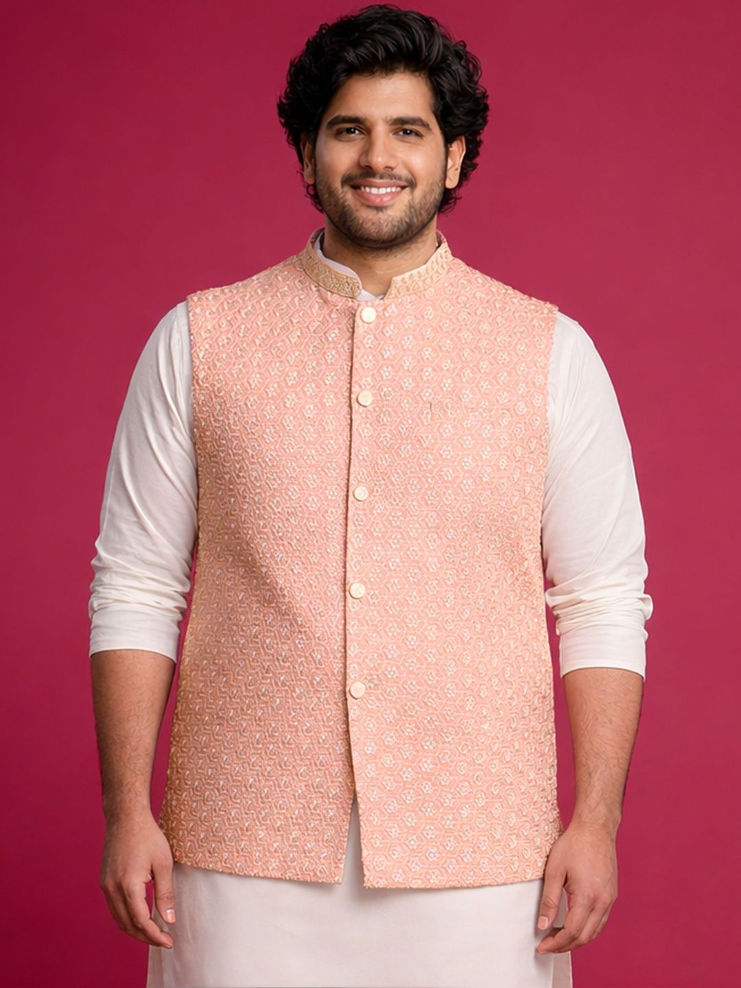 VASTRAMAY Embroidered Sleeveless Nehru Jackets-picture-46