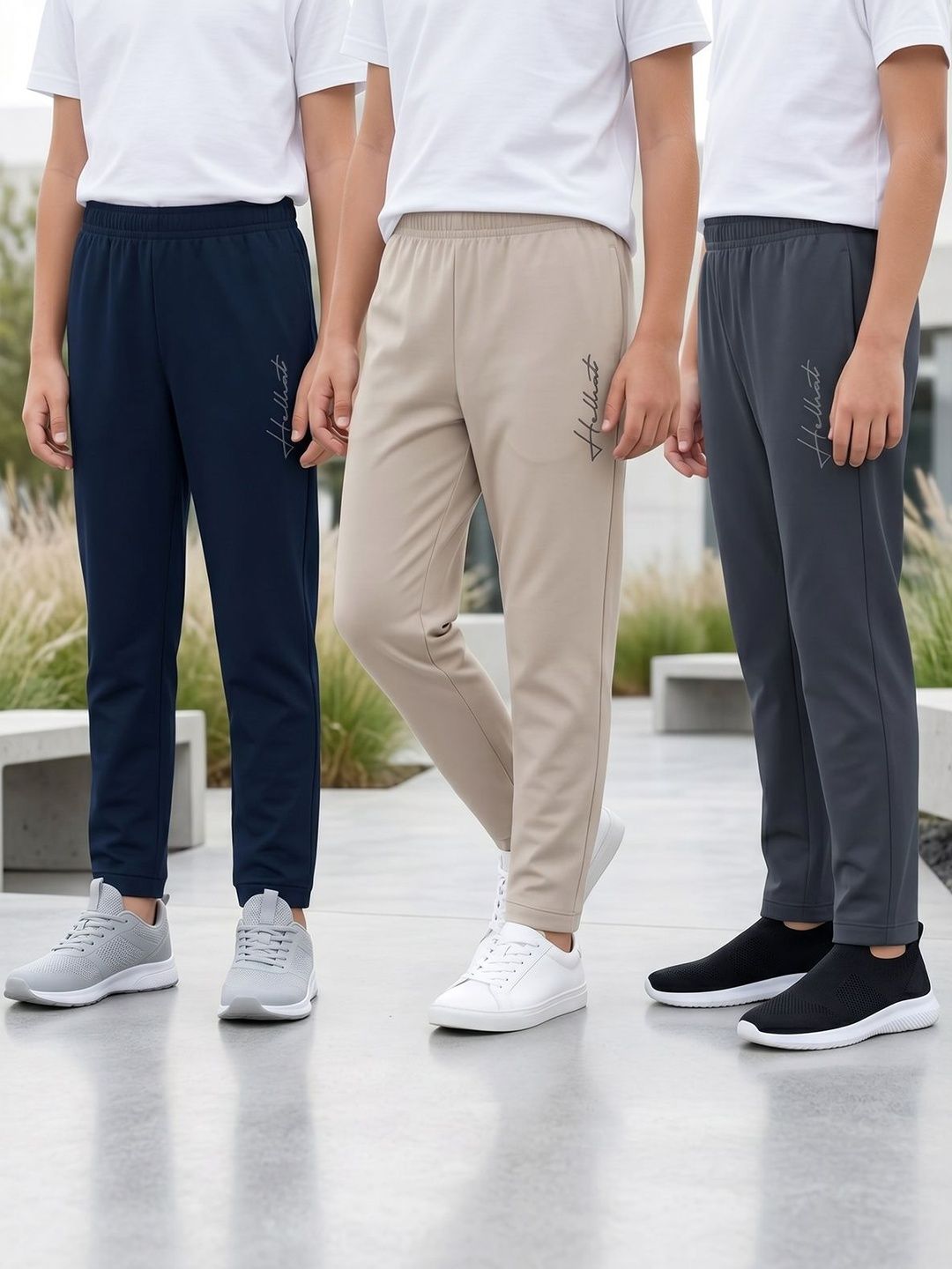HELLCAT Boys Pack of 3 Regular Fit Brand Logo Training Joggers-picture-10