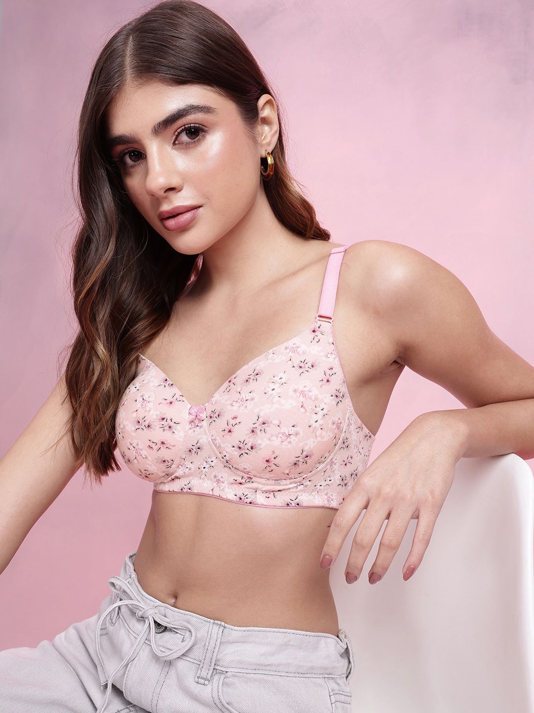 DressBerry Floral Printed Full Coverage Lightly Padded Bra-picture-31