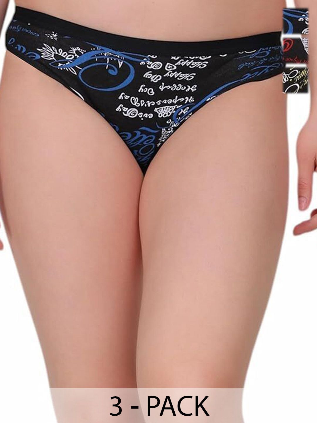 BioCleanse Women Pack of 3 Printed Basic Briefs-picture-25