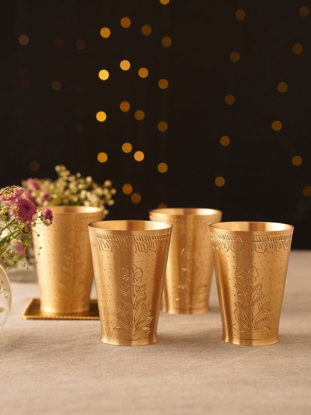 JAYPORE Gold-Toned Brass Water Glass-picture-0