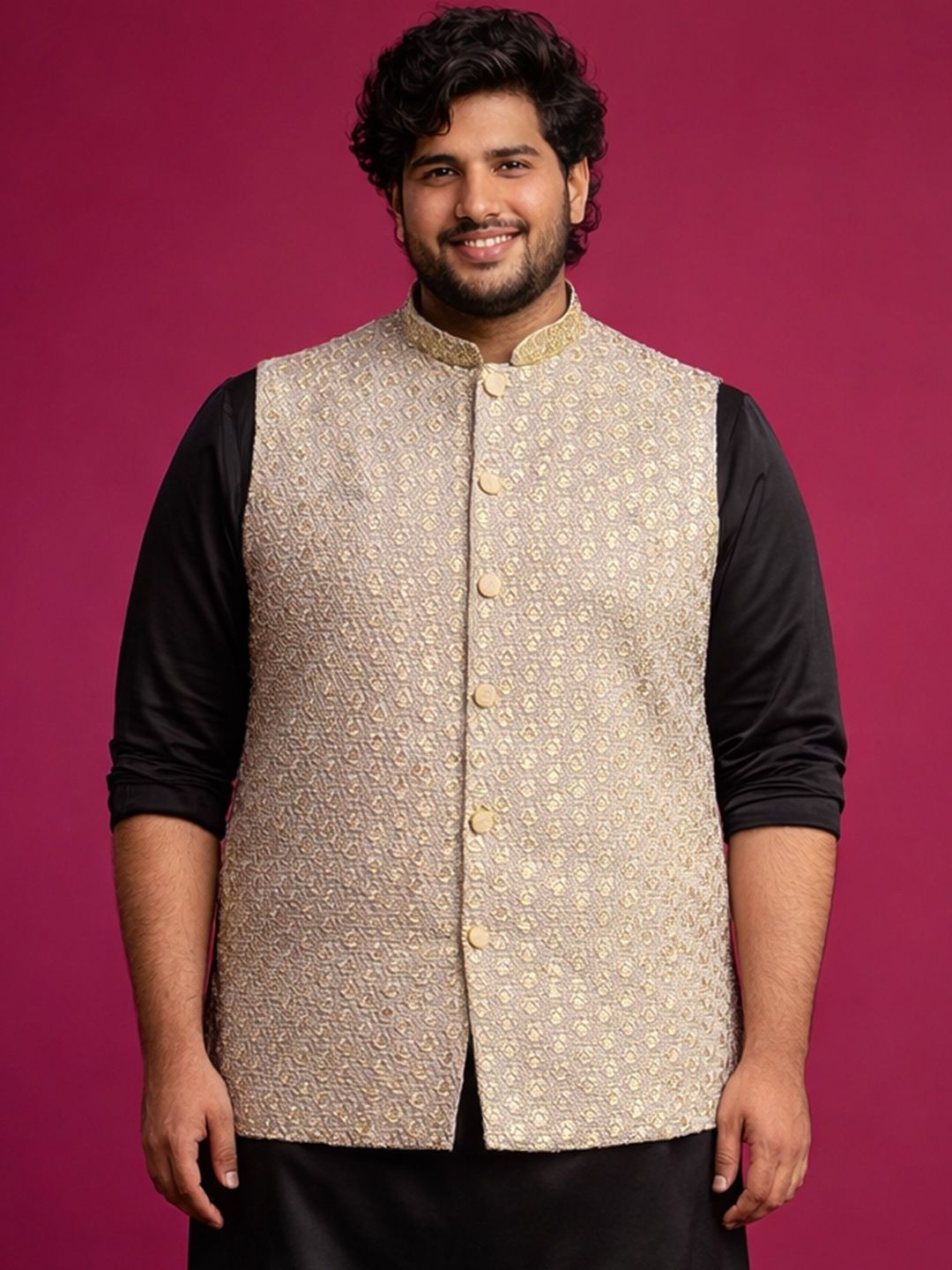 VASTRAMAY Embroidered Sleeveless Nehru Jackets-picture-37