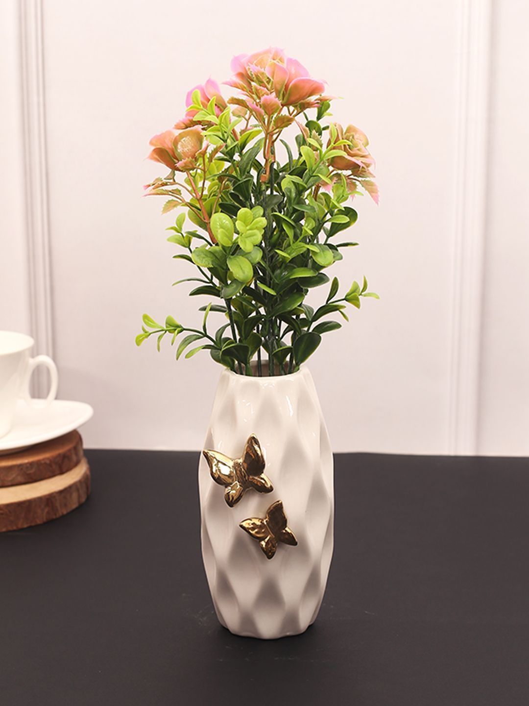 TAYHAA White Textured Ceramic Vases-picture-10