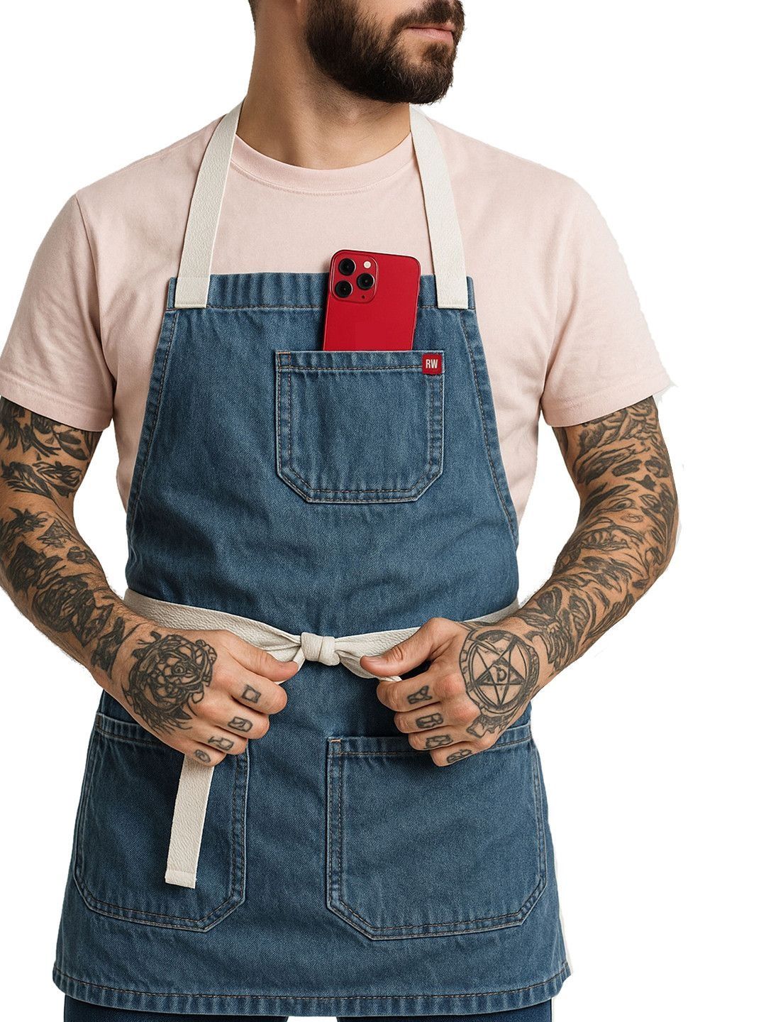 ReedWorth Denim Artist & Chef Apron with White Straps Classic-image-28