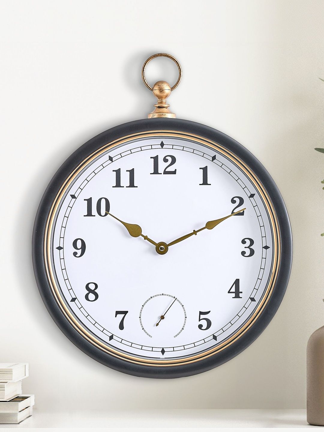 Home Centre Black & Black Vintage Wall Clock-image-20