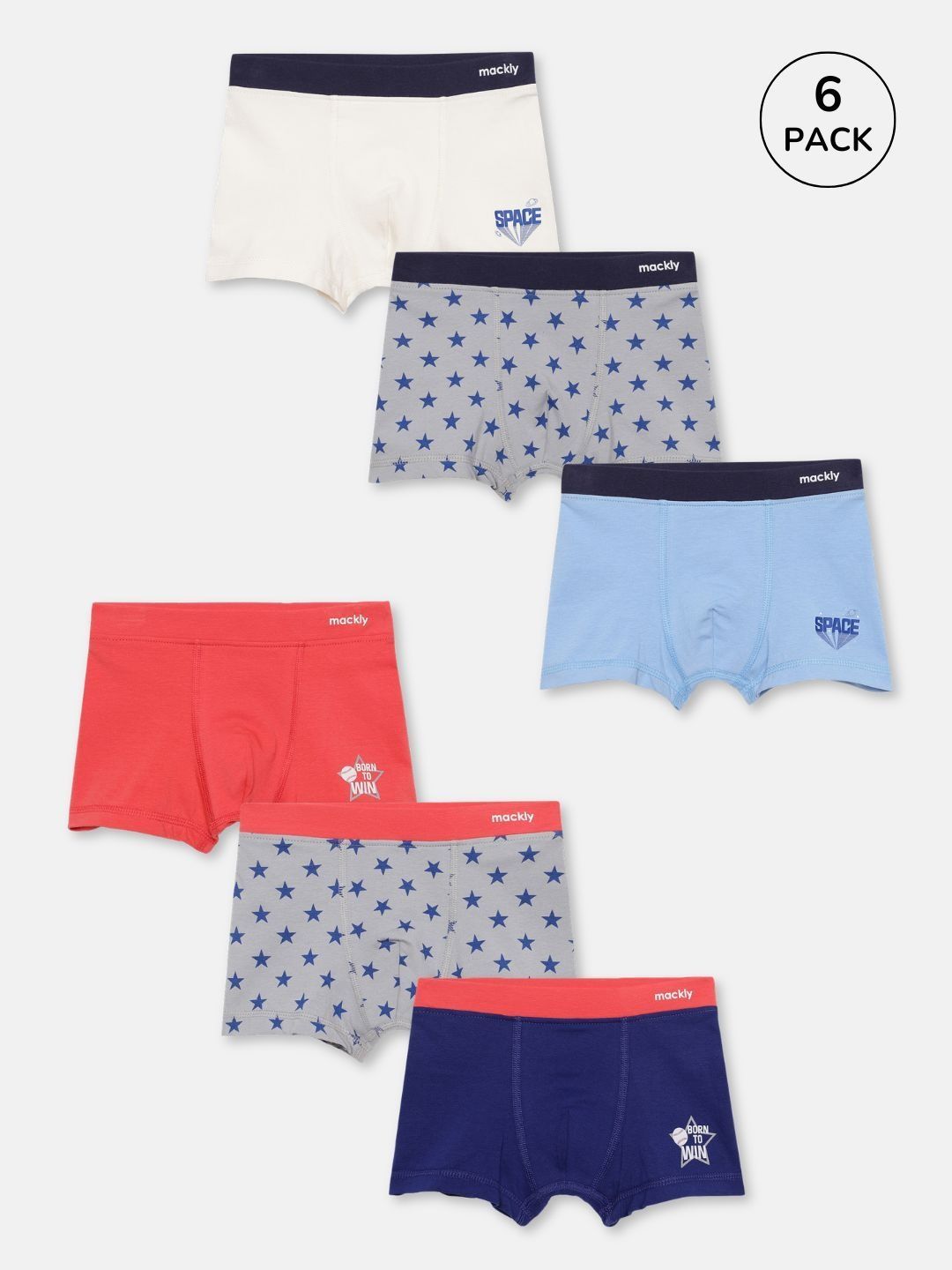 mackly Boys Pack of 6 Cotton Assorted Printed Trunks-picture-51