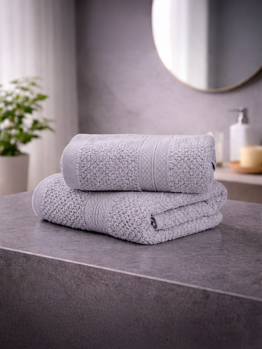 LANE LINEN Colorado Set Of 2 Solid 450 GSM Cotton Hand Towels (60L x 40W cm)-image-25