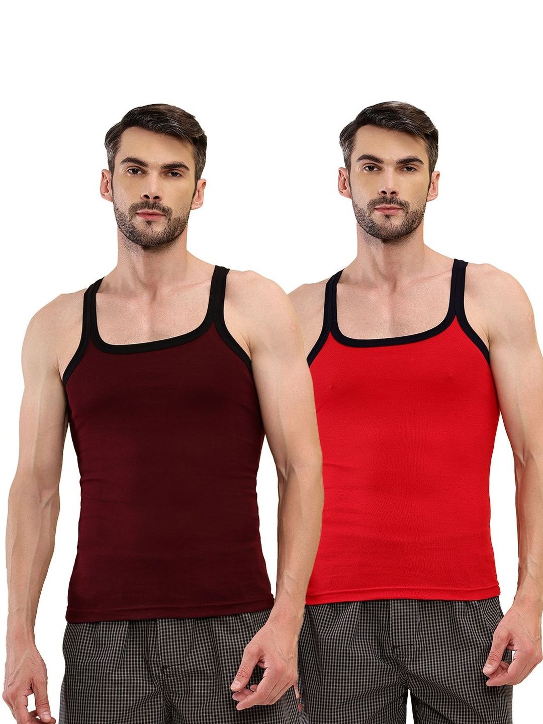 T.T. Pack of 2 Assorted Cotton Gym Vest-picture-29
