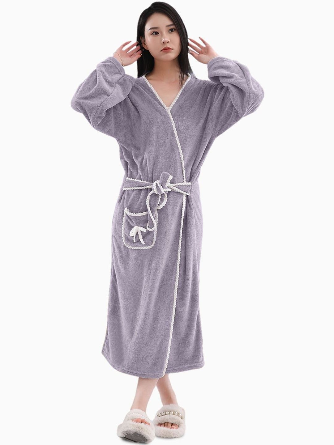 HOUSSE 350 GSM Soft Absorbent Bath Robe-picture-43