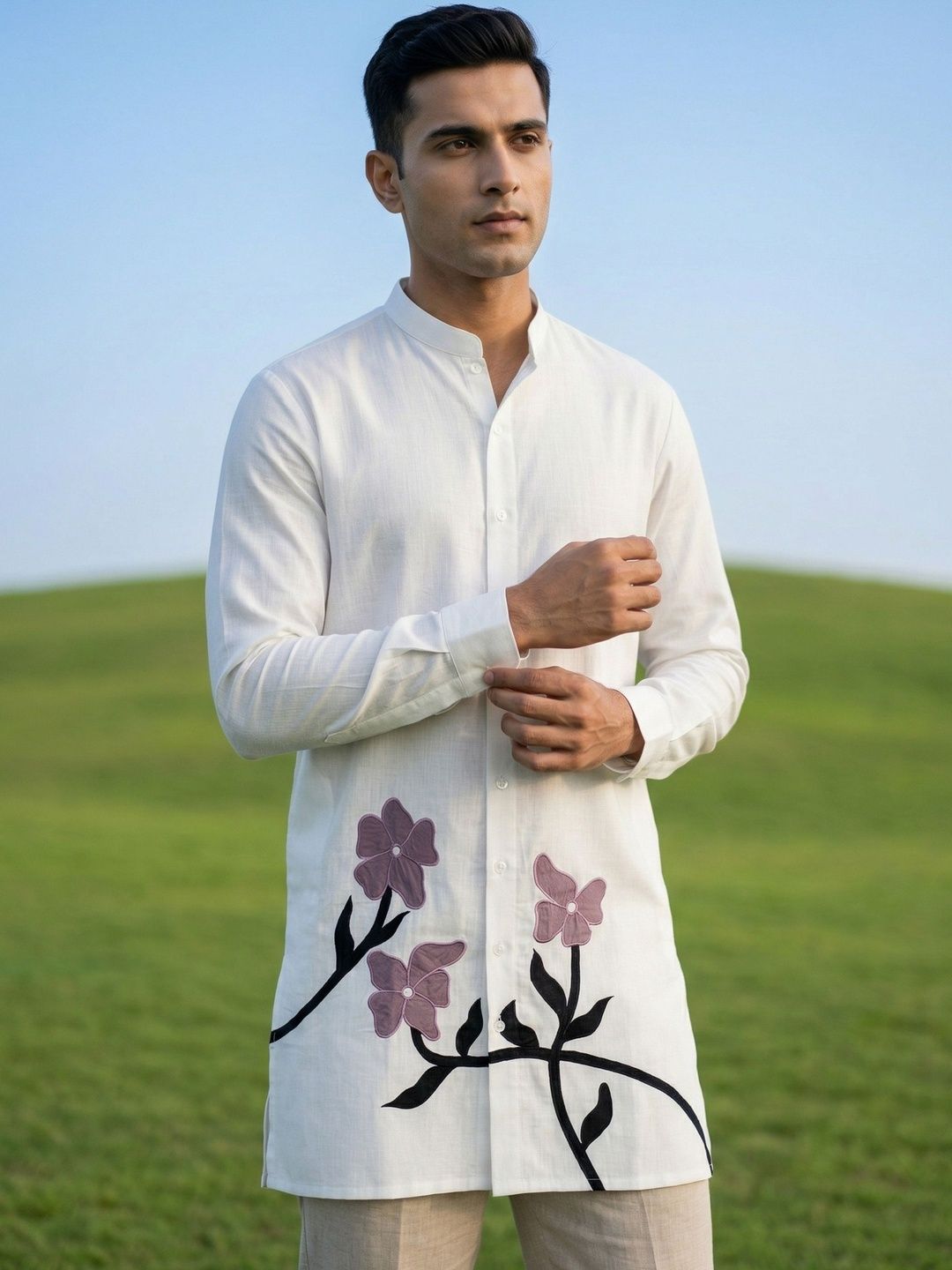 RE-FYND Men Floral Embroidered Floral Kurta-picture-58