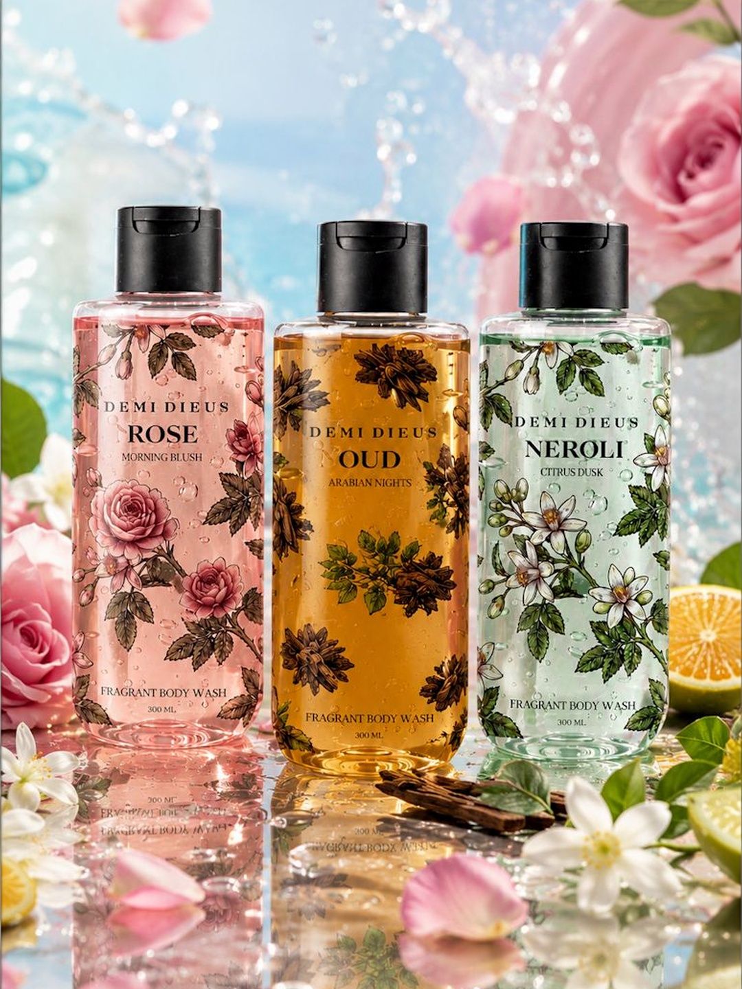 DEMI DIEUS Set of 3 Fragrant Body Wash Shower Gel For Hydrating - 300 ml Each-picture-48