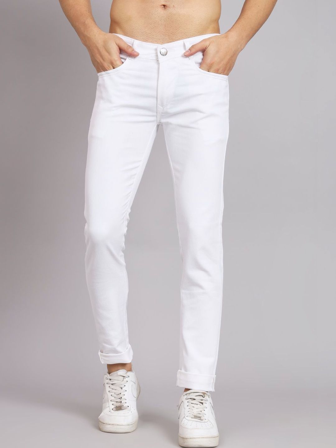HERE&NOW Men Classic Relaxed Fit Mid-Rise Stretchable Jeans-picture-21